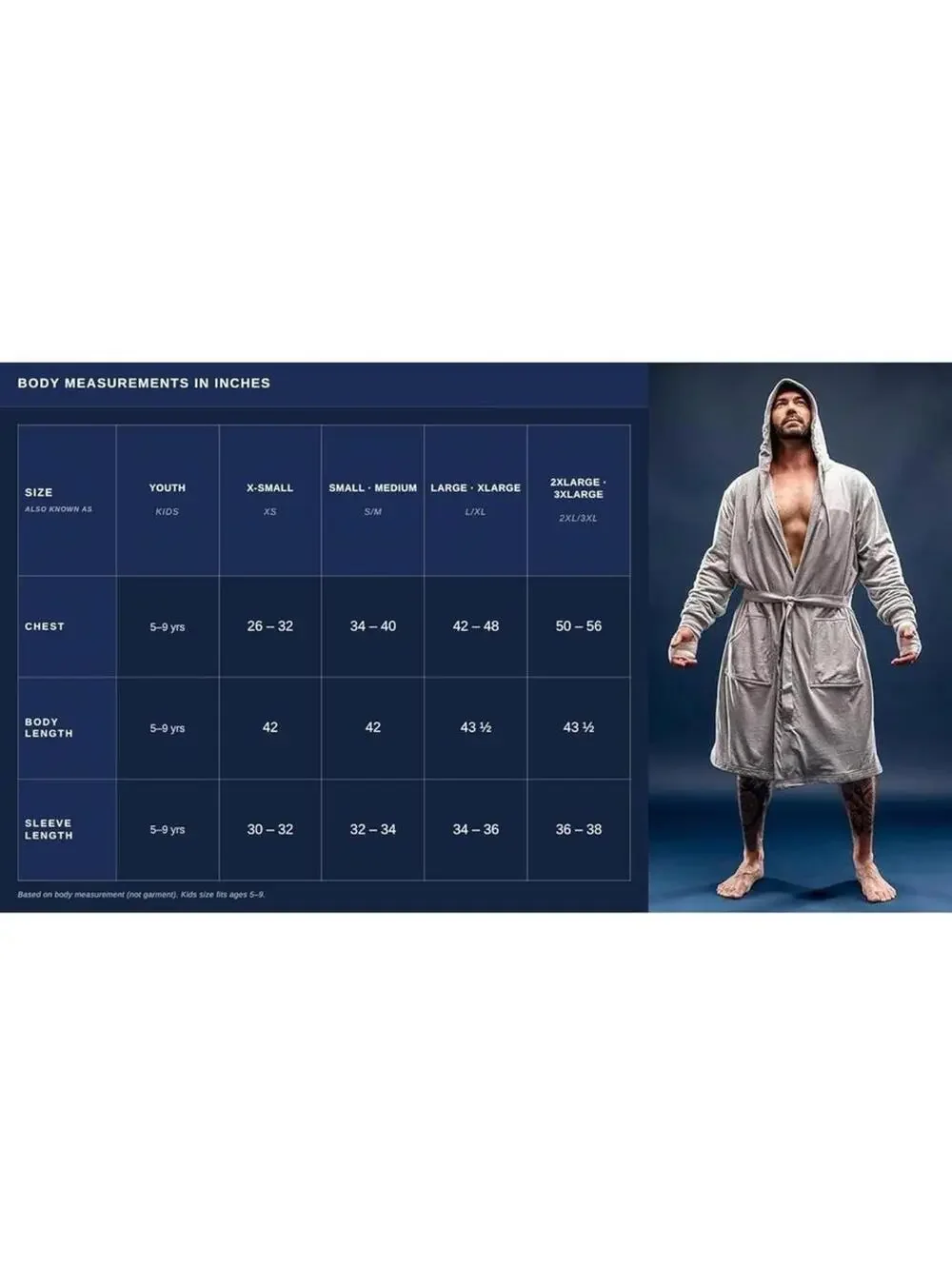 DudeRobe Men's Robe  L / XL– Hooded TERRY Bath Robe for Men with Pockets Grey